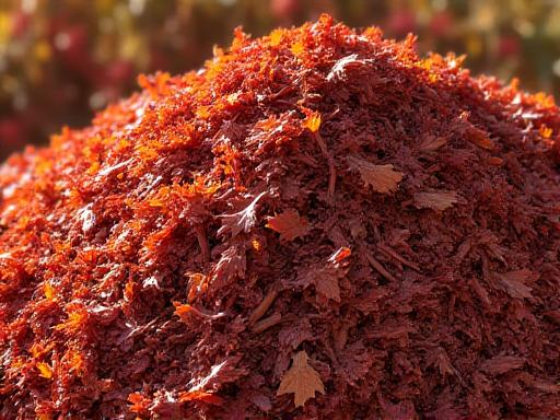 Pile of red and gold mulch